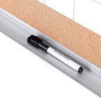 Amazon Basics 24" x 36" Monthly Whiteboard Calendar with Cork Board, Wall Mounted, Easy to Install, Silver Aluminum Frame