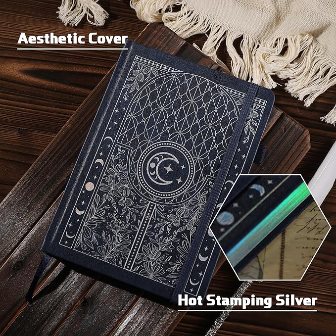 TIEFOSSI Bullet Dotted Journal Notebook, 160gsm 256 Numbered Thick Paper, A5 Hardcover Dotted Grid Diary for Women Men Work Writing, Bullet Dot Journaling, Drawing, 5.8 x 8.3 in