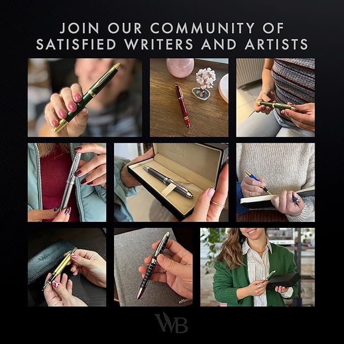 Wordsworth & Black Majesti Fountain Pen-(Black), Luxury Case, 24K Gold Finish; 18K Gilded Fine Nib-Ink Cartridges, Refillable Ink Converter-Calligraphy Pen-Best Business Gift Set for Men & Women