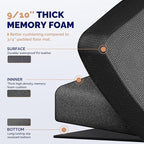 FEATOL 2 Packs Anti Fatigue Mats Thick Cushioned Standing Desk Mat Office, Ergonomic Kitchen Mats Set of 2, Memory Foam Comfort Floor Mat Padded Foam Rugs, Stain Resistant, Non-Slip (20" x 32", Black)