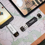 Transcend 1TB External SSD, Up to 1,050MB/s, USB 3.2 Gen 2 Portable SSD, 2-in-1 Type C &Type A, USB Hard Drive for Steam Deck, ROG Ally, MSI Claw, Windows&Mac, iPhone&iPad, Android, PS5&Xbox, Smart TV