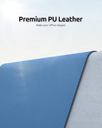 YSAGi Leather Desk Protector, Office Mat, Large Mouse Mat, Non-Slip PU Leather Blotter, Laptop Desk Pad, Waterproof Writing Pad for Office and Home (Sea Blue, 23.6" x 13.8")