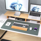 Aothia Leather Desk Protector, Mouse Mat, Non-Slip PU Leather Blotter, Laptop Desk Mat, Waterproof Writing Pad for Office and Home (Jungle Green, 36" x 17")