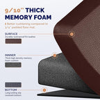 FEATOL Anti Fatigue Mat Floor Mat, Extra Thick Standing Office Desk Mat Memory Foam Cushioned Anti Fatigue Ergonomic Kitchen Mats Comfort Standing Pad NOT PVC 9/10 Inch Thick (20" x 39, Brown)