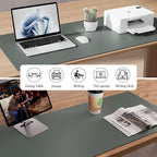 Aothia Leather Desk Pad Protector, Large Mouse Pad, Office Desk Mat, Non-Slip PU Leather Desk Blotter, Laptop Desk Pad, Waterproof Desk Writing Pad for Office and Home (Jungle Green, 23.6" x 13.7")