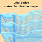 Kuntine.B Wall File Organizer Office Hanging Magazine Holder Wall File Organizer for Office Home (Blue, 3 Tier)