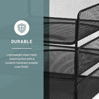 Safco Onyx Desk Organizer, 3 Trays, Office and Classroom Mailbox, Paper and Mail Sorter, Steel Mesh, Black