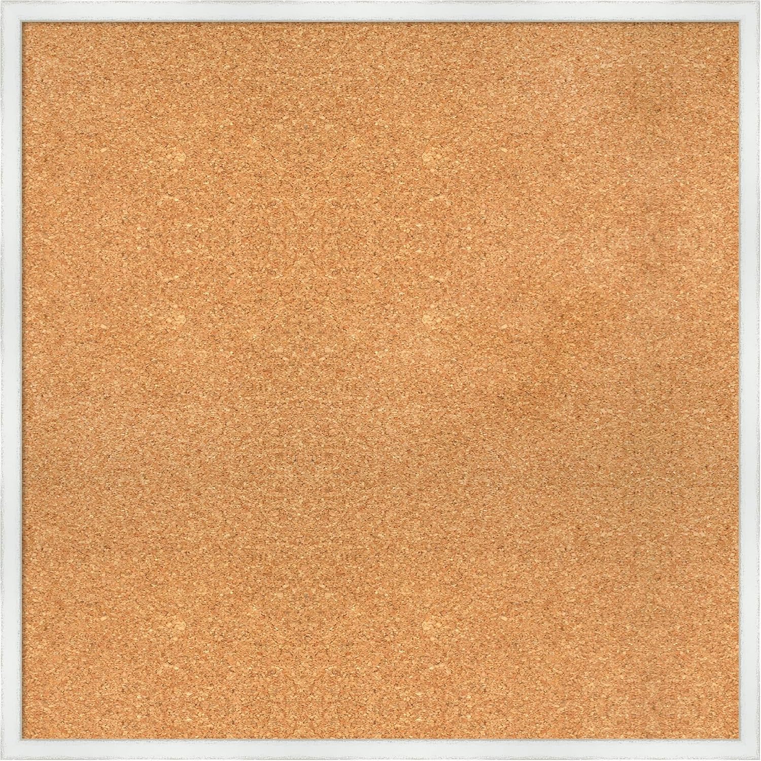Amanti Art Natural Cork Board for Wall, 29x29 Vision Board with White Frame, Large Corkboard Office Decor for Home Organization, Country Rustic Corkboard Pinboard to Display Items for Home