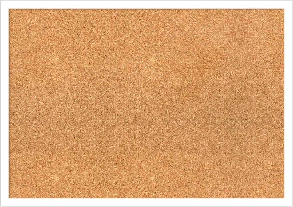 Amanti Art Natural Cork Board for Wall, 19x27 Vision Board with White Frame, Medium Corkboard Office Decor for Home Organization, Modern Corkboard Pinboard to Display Items for Home Organization in