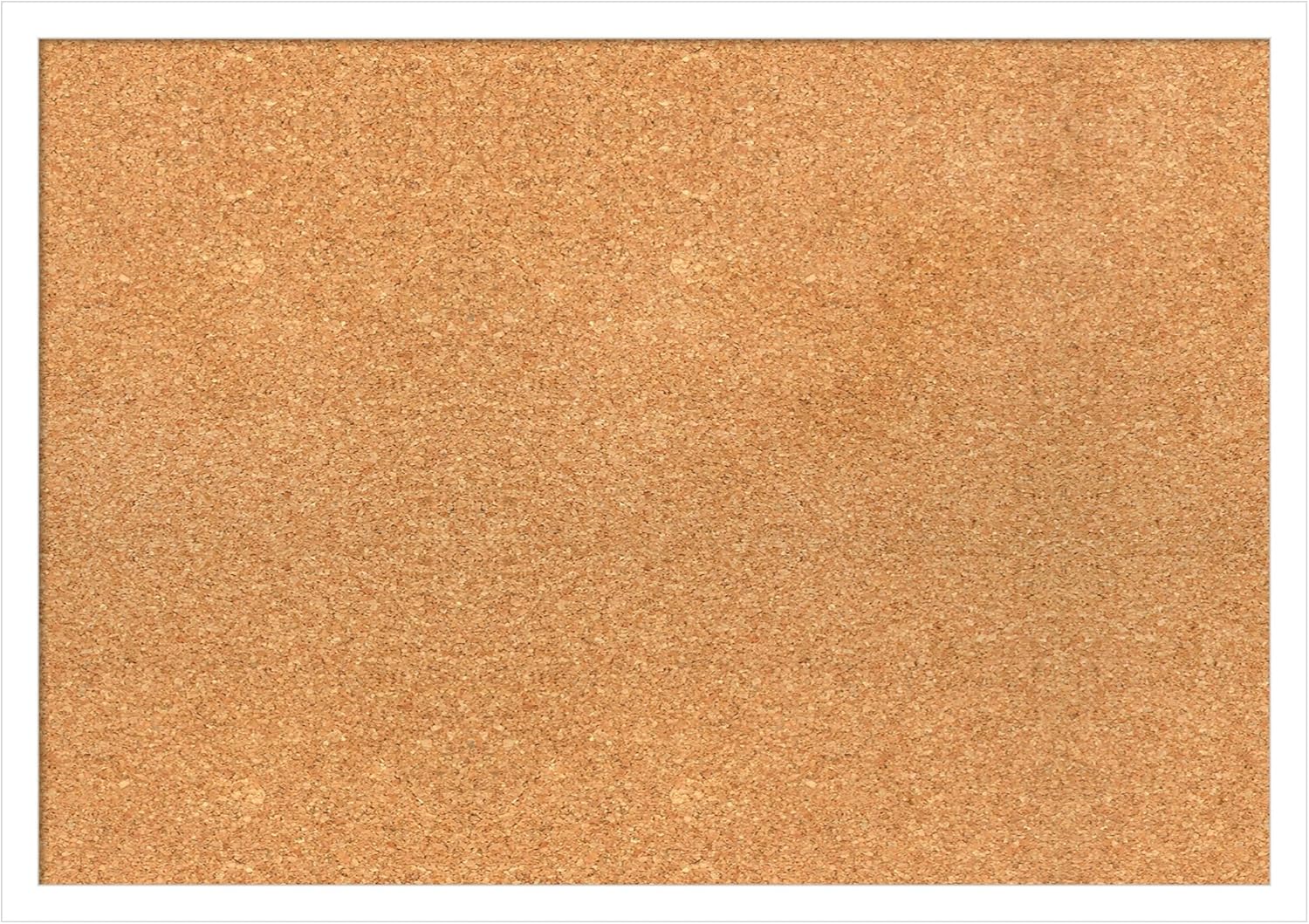 Amanti Art Natural Cork Board for Wall, 19x27 Vision Board with White Frame, Medium Corkboard Office Decor for Home Organization, Modern Corkboard Pinboard to Display Items for Home Organization in
