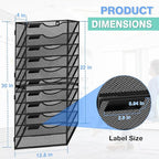 Kuntine.B Wall File Organizer Office Hanging Magazine Holder Wall File Organizer for Office Home (Black, 10 Tier)