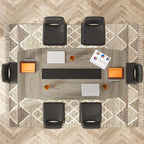 Tribesigns 6FT Conference Table, 70.86L x 35.43W x 29.52H Inches Boat Shaped Meeting Table, Industrial Grey Seminar Table for Office Meeting Conference Room