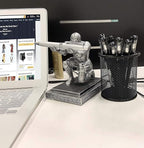 Executive Knight Pen Holder with a Pen Personalized Desk Accessories Decor Home Office Cool Pen Stand Iron