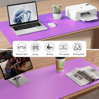 Aothia Leather Desk Pad Protector, Mouse Pad, Office Desk Mat, Non-Slip PU Leather Desk Blotter, Laptop Desk Pad, Waterproof Desk Writing Pad for Office and Home (36" x 17", Iris Violet)