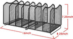 Simple Trending Mesh Desktop File Sorter Organizer, 7 Section Bookshelf For Desk Home Office, Black