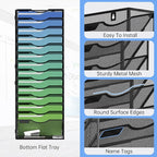 Kuntine.B Wall File Organizer Office Hanging Magazine Holder Wall File Organizer for Office Home (Black, 15 Tier)