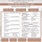 Life Planner - Undated Daily, Weekly & Monthly Planner with Budget Section | A 12 Month Journey to Increase Productivity & Happiness | Life Organizer & Gratitude Journal - Horizontal Format