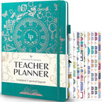 Legend Teacher Planner – Undated Lesson Plan Book for Teachers with Weekly & Monthly Calendars - Classroom Organization & School Year Planner – 8.5”x11.5” Hardcover (Viridian Green)