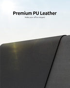 YSAGi Leather Desk Protector, Office Mat, Large Mouse Mat, Non-Slip PU Leather Blotter, Laptop Desk Mat, Waterproof Writing Pad for Office and Home (Black, 31.5" x 15.8")