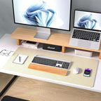 Aothia Leather Desk Pad Protector, Mouse Pad, Office Desk Mat, Non-Slip PU Leather Desk Blotter, Laptop Desk Pad, Waterproof Desk Writing Pad for Office and Home (31.5" x 15.7",Soft Yellow)