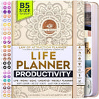 Law of Attraction Planner – Undated Hourly, Weekly & Monthly Goal Setting Planner, 12-Month to Increase Productivity | Life & Gratitude Journal, Include Foldable Vision Board, Gift Box & Stickers