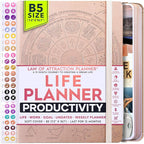 Law of Attraction Planner – Undated Hourly, Weekly & Monthly Goal Setting Planner, 12-Month to Increase Productivity | Life & Gratitude Journal, Include Foldable Vision Board, Gift Box & Stickers