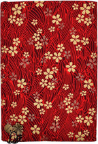 BLBMH A5 Book Cover for Paperbacks- Adjustable Fabric Book Sleeve Cover Protector Fit for 5.5x8.2 inch Hardcover Softcover Book Novels Notebook -Red Cherry Blossoms