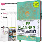 Law of Attraction Planner – Undated Hourly, Weekly & Monthly Goal Setting Planner, 12-Month to Increase Productivity | Life & Gratitude Journal, Include Foldable Vision Board, Gift Box & Stickers