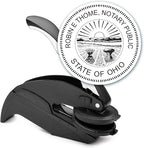 MaxMark Notary Seal Round Embosser for Ohio State - Includes Gold Burst Seal Labels (50 Count)