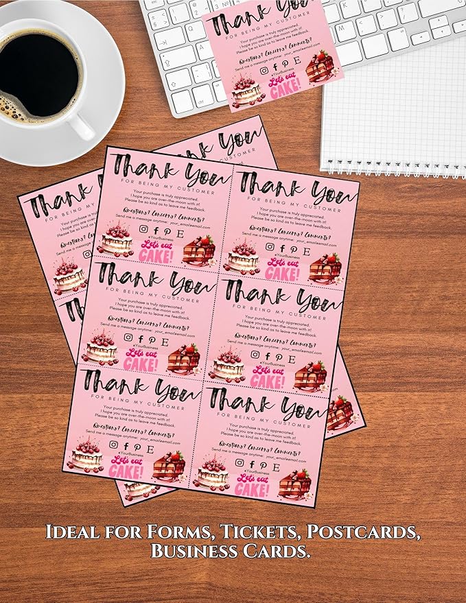 Limited Papers (TM) 8.5x11 Perforated Paper, 20/50 Pound, 75 GSM, Variety of Perforation Sizes and Colors, for Forms, Tickets, Postcards, Business Cards. (Cherry, 6 up)