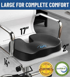 Everlasting Comfort Doctor Recommended Memory Foam Seat Cushion for Office Chairs & Car Seat - Ergonomic Office Desk Accessories for Tailbone Pain Relief, Sciatica & Back Support