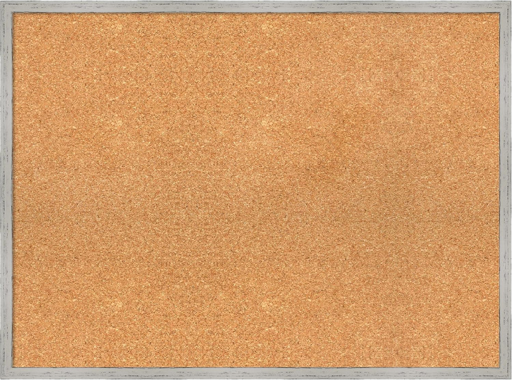 Amanti Art Natural Cork Board for Wall, 23x31 Vision Board with White Frame, Large Corkboard Office Decor for Home Organization, Cottage Corkboard Pinboard to Display Items for Home Organization in