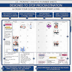 Hourly Planner - Undated Daily, Weekly & Monthly Planner with Budget Section | A 12 Month Journey to Increase Productivity & Happiness | Life Organizer & Gratitude Journal - Vertical Format