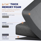 FEATOL Anti Fatigue Mat Floor Mat, Extra Thick Standing Office Desk Mat Memory Foam Cushioned Anti Fatigue Ergonomic Kitchen Mats Comfort Standing Pad NOT PVC 9/10 Inch Thick (Grey, 20x59x9/10-Inch)