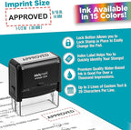 MaxMark Customized Self Inking Stamp - Up to 4 Lines of Text - Medium Size - Choose from 15 Ink Colors