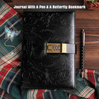 TIEFOSSI Diary with Lock for Women Girls, Lined Locked Journal, Butterfly Journal Notebook with Pen and Bookmark, A5 Refillable Locking Journals for Writing, 224 Numbered Pages