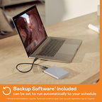 WD 5TB My Passport Ultra for Mac Silver, Portable External Hard Drive, backup software with defense against ransomware, and password protection, USB-C and USB 3.1 - WDBPMV0050BSL-WESN