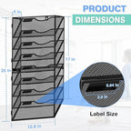 Kuntine.B Wall File Organizer Office Hanging Magazine Holder Wall File Organizer for Office Home (Black, 8 Tier)