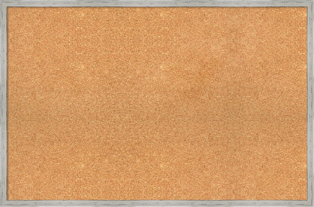 Amanti Art Natural Cork Board for Wall, 23x35 Vision Board with White Frame, Large Corkboard Office Decor for Home Organization, Cottage Corkboard Pinboard to Display Items for Home Organization in