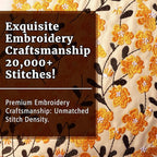 LParkin Embroidered Daisy Flower Book Sleeve with Zipper - Washable Fabric Book Cover Protector for Paperbacks & Hardcover, Gift for Book Lovers (Yellow, 11x8.5 Inch)