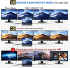 USB C to Dual HDMI Adapter,7 in 1 USB C Docking Station to Dual HDMI Displayport VGA,USB to 3USB 2.0, Multi Monitor Adapter for Dell XPS 13 15,Lenovo Yoga,Huawei Matebook X pro,etc