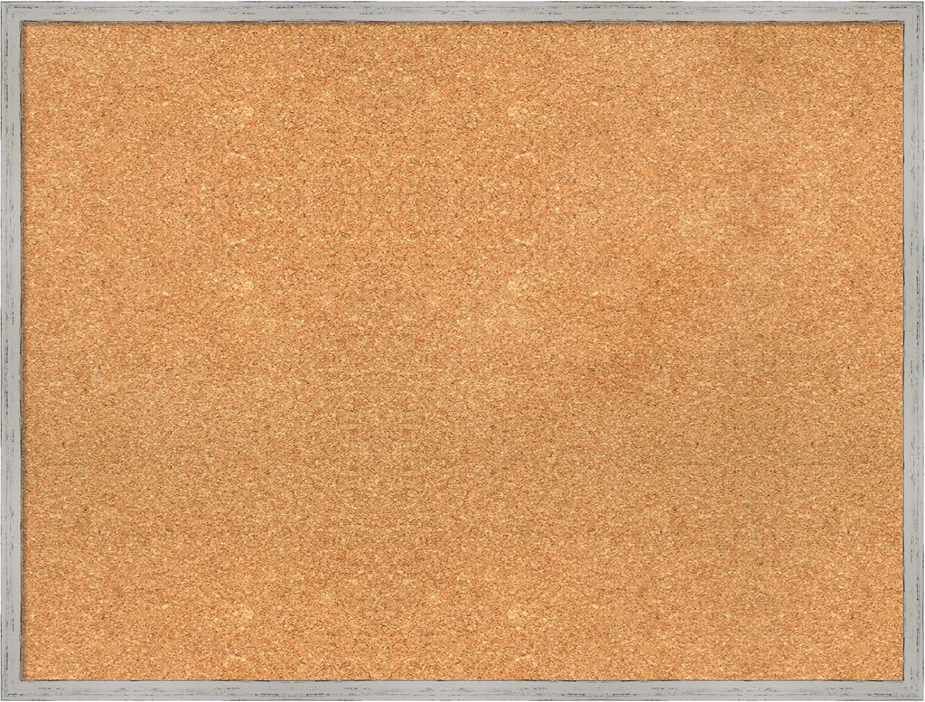 Amanti Art Natural Cork Board for Wall, 25x33 Vision Board with White Frame, Large Corkboard Office Decor for Home Organization, Cottage Corkboard Pinboard to Display Items for Home Organization in