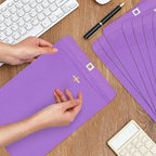 Geyee 100 Pcs Clasp Manilla Envelopes 6 x 9 Inch Gummed Colored Envelopes for Storing or Mailing for Home Office Business Supplies(Purple)