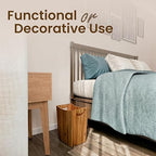 2 Gallon Acacia Wooden Bin, Wastebasket – Small Trash Can, Decorative Bathroom Trash Can, Waste Basket for Bedroom, Office Garbage Can, Wood Bathroom Accessories, Boho Bedroom Decor