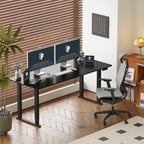 FLEXISPOT4 Legs Standing Desk 78 x 32 Inch Electric Adjustable Height Desk with Splice Board Home Office Sit Stand Up Desk, Black Top + Black Frame