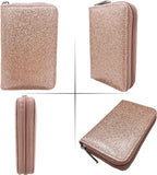 Easyoulife Genuine Leather Credit Card Holder Zipper Wallet With 26 Card Slots