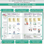 Hourly Planner - Undated Daily, Weekly & Monthly Planner with Budget Section | A 12 Month Journey to Increase Productivity & Happiness | Life Organizer & Gratitude Journal - Horizontal Format