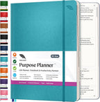 Roterunner Purpose Planner Notebook B5 7.5”x9.8” Undated Planner 2025 Daily Weekly and Monthly Productivity Goal Setting Tool for Work Home