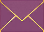 60 Pack Gold Envelopes 5x7 Bulk Wine, 250G Pearled Cardstock A7 Envelopes for Invitations Business Mailing Envelope with Gold Foil Border, A6 4x6 Envelopes for Wedding Baby Shower Cards