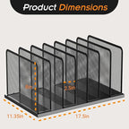 Kuntine.B Desk File Organizer 7 Upright Mesh Desktop Organizer File Sorter Office Organization File Holder for Home, Office & Classroom, 2 Pack